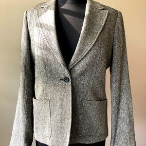 Black and White J. Crew Factory Wool Blazer, size 10 EUC